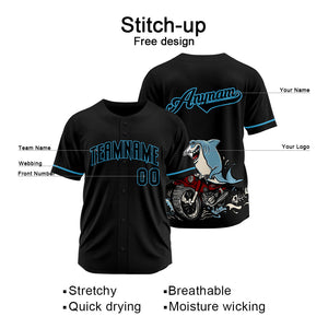 Custom Motor shark-Black Baseball Uniforms High-Quality for Adult Kids Optimized for Performance