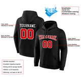 Custom Pullover Sweatshirt Hoodie Black-Red-White