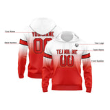 Custom Gradient Hoodie For Man Woman Girl Boy Print Your Logo Name Number White&Red