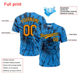 Custom Full Print Design  Baseball Jersey blue tie-dyed