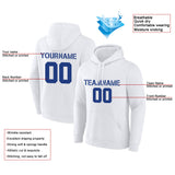 Custom Pullover Sweatshirt Hoodie White-Royal