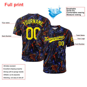 Custom Full Print Design Baseball Jersey Fluid-Black