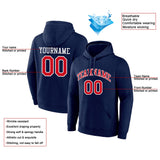 Custom Pullover Sweatshirt Hoodie Navy-Red-White