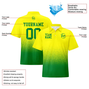 Custom Football Polo Shirts  Add Your Unique Logo/Name/Number Yellow&Green