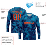 Custom Basketball Soccer Football Shooting Long T-Shirt for Adults and Kids Blue-Navy