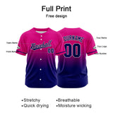 Custom Full Print Design  Baseball Jersey Fuchsia&Navy