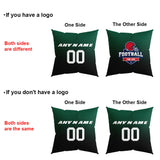 Custom Football Throw Pillow for Men Women Boy Gift Printed Your Personalized Name Number Green&Black&White