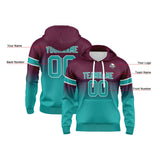 Custom Gradient Sweatshirt Hoodie For Man Woman Girl Boy Print Your Logo Name Number Burgundy&Teal