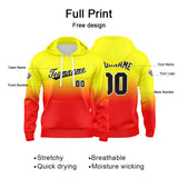 Custom Gradient Hoodie For Man Woman Girl Boy Print Your Logo Name Number Yellow Red