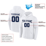 Custom Pullover Sweatshirt Hoodie White-Navy-Gray