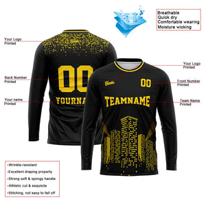 Custom Basketball Soccer Football Shooting Long T-Shirt for Adults and Kids Black