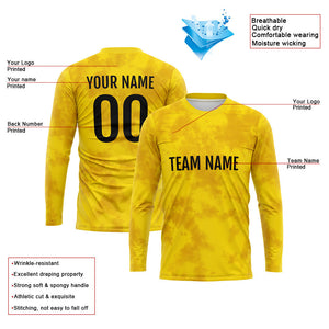 Custom Basketball Soccer Football Shooting Long T-Shirt for Adults and Kids Yellow