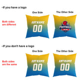 Custom Football Throw Pillow for Men Women Boy Gift Printed Your Personalized Name Number Yellow&Powder Blue&White