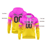 Custom Gradient Hoodie For Man Woman Girl Boy Print Your Logo Name Number Pink&Yellow