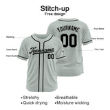 Custom Baseball Jersey Stitched Design Personalized Hip Hop Baseball Shirts Gray-Black