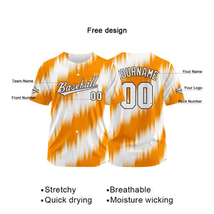 Custom Full Print Design Baseball Jersey orange-white