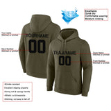 Custom Pullover Sweatshirt Hoodie Olive-black