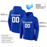 Custom Pullover Sweatshirt Hoodie Blue-White