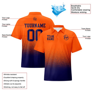 Custom Football Polo Shirts  Add Your Unique Logo/Name/Number Orange&Dark Blue