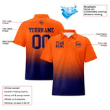 Custom Football Polo Shirts  Add Your Unique Logo/Name/Number Orange&Dark Blue