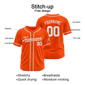 Custom Baseball Jersey Stitched Design Personalized Hip Hop Baseball Shirts Orange-White