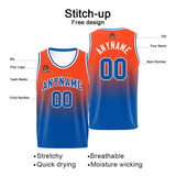 Custom Basketball Jersey Personalized Stitched Team Name Number Logo Orange&Blue