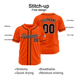 Custom Baseball Jersey Stitched Design Personalized Hip Hop Baseball Shirts Orange-Black