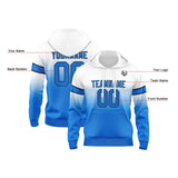 Custom Gradient Hoodie For Man Woman Girl Boy Print Your Logo Name Number White&Blue