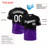 Custom Full Print Design Baseball Jersey black-purple