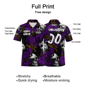 Custom Football Polo Shirts  Add Your Unique Logo/Name/Number Purple