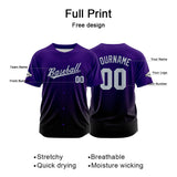 Custom Full Print Design Baseball Jersey black-purple