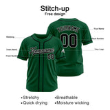 Custom Baseball Jersey Stitched Design Personalized Hip Hop Baseball Shirts Dark Green-Black