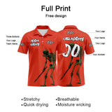 Custom Football Polo Shirts  Add Your Unique Logo/Name/Number Orange