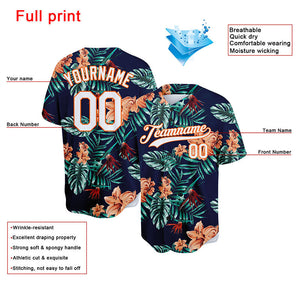 Custom Full Print Design Rainforest Baseball Jersey