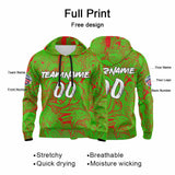 Custom Sweatshirt Hoodie For Man Woman Girl Boy Print Your Logo Name Number Green&Red