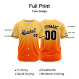 Custom Full Print Design  Baseball Jersey Orange