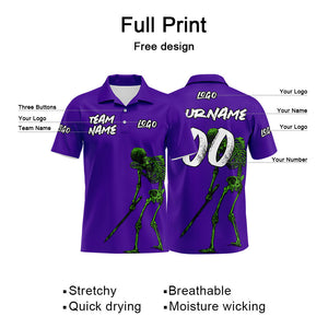 Custom Football Polo Shirts  Add Your Unique Logo/Name/Number Purple