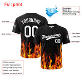 Custom Full Print Design Baseball Jersey Flame