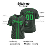 Custom Baseball Jersey Stitched Design Personalized Hip Hop Baseball Shirts Dark Gray-Green