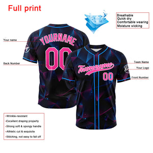 Custom Full Print Design Baseball Jersey Gradient Triangle