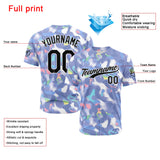 Custom Full Print Design Baseball Jersey Grey blue