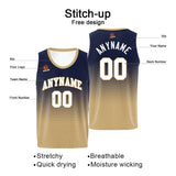 Custom Basketball Jersey Personalized Stitched Team Name Number Logo Navy&Gold