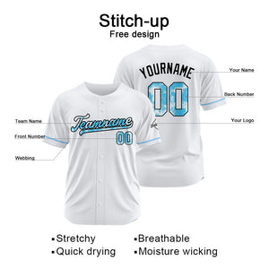 Custom White Baseball Jersey Stitched Design Personalized Hip Hop Baseball Shirts