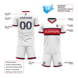 Custom Soccer Uniform Jersey Kids Adults Personalized Set Jersey Shirt White