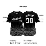 Custom Full Print Design Baseball Jersey rose-gray