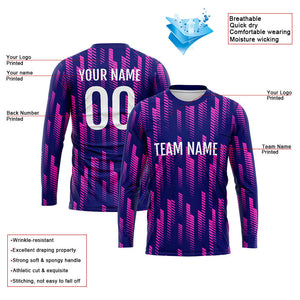 Custom Basketball Soccer Football Shooting Long T-Shirt for Adults and Kids Navy