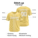 Custom Baseball Jersey Stitched Design Personalized Hip Hop Baseball Shirts Gold-White