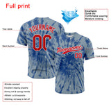 Custom Full Print Design Baseball Jersey Grey blue tie-dyed