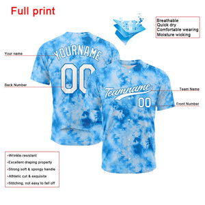 Custom Full Print Design Baseball Jersey tie-dyed