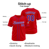 Custom Baseball Jersey Stitched Design Personalized Hip Hop Baseball Shirts Red-Purple